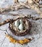 Bird Nest Sculpture, Rustic Clay, Mini Trinket Dish, Wabi-Sabi Bark Bowl - Image 1