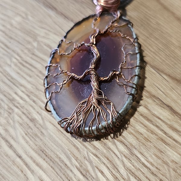Natural World Agate Tree of Life Pendant
