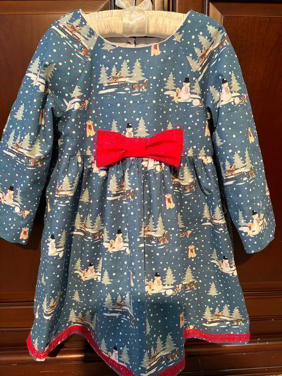Teal Child’s Winter Themed Dress
