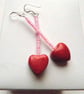 Sterling Silver Heart Drop Earrings  - Image 4