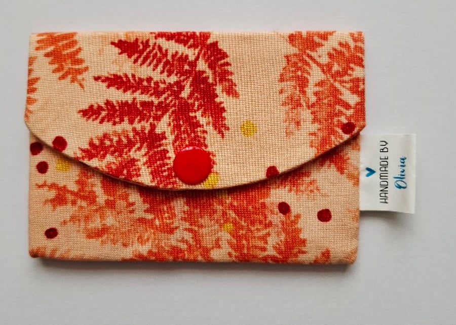 Floral orange card holder