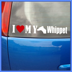 I Love My Whippet – Vinyl Decal Sticker (Sighthound)