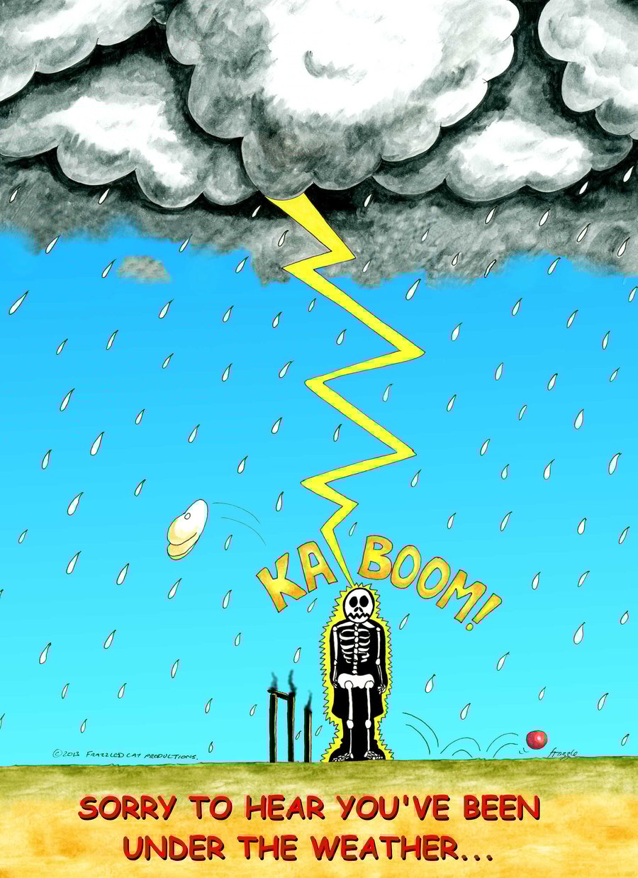 Cricket get well soon card Umpire Under the weather. FREE UK P&P