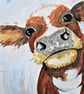 Bessy Cow Original Painting - Image 1