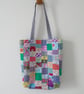 Upcycled Cotton Patchwork Tote Bag - Image 3