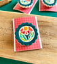 Handmade Ceramic Skandi Art Deco Sunrise brooch, Hand Made Pottery Badge - Image 1