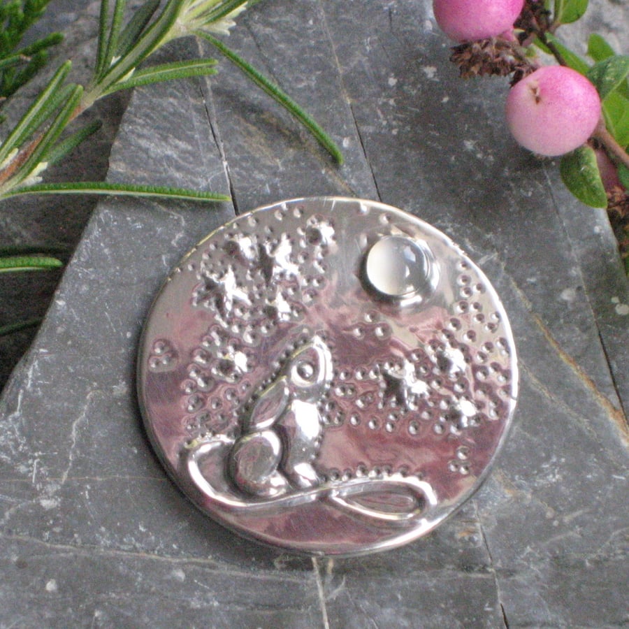Hare Moon Brooch