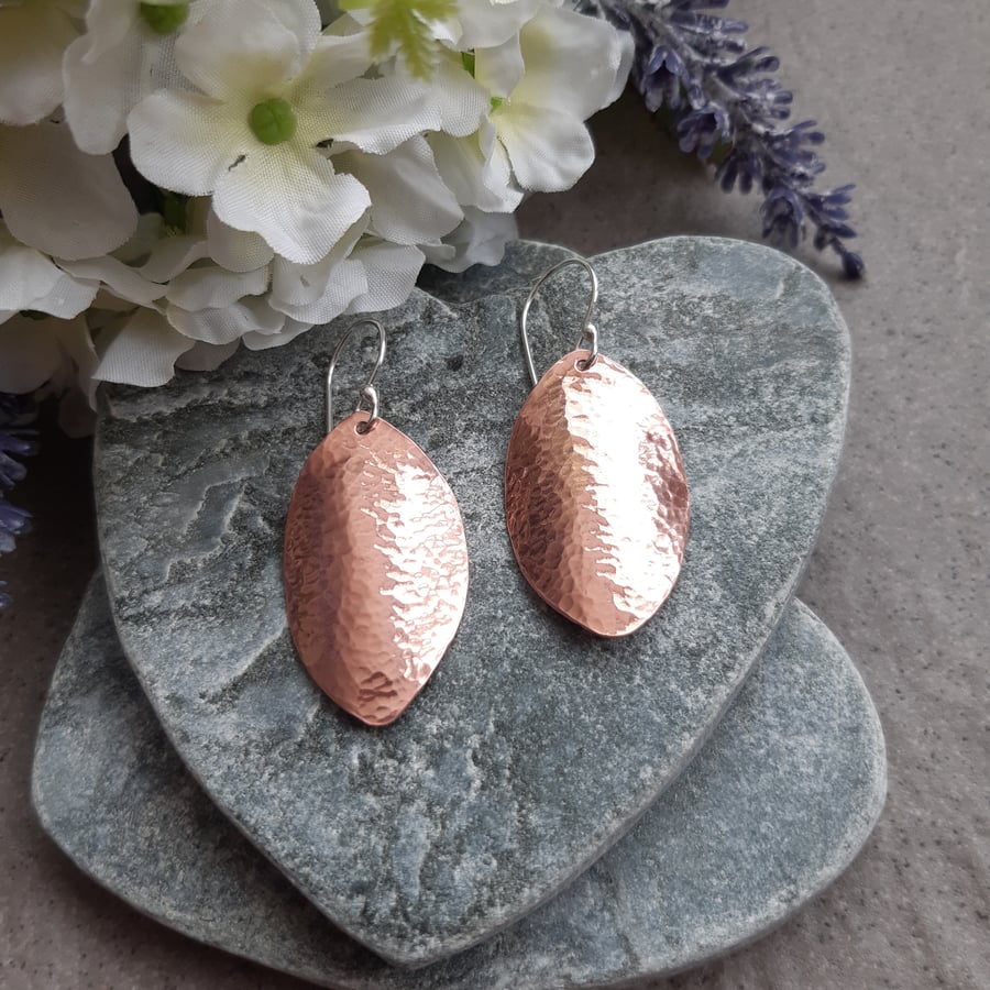  Copper Earrings Dangle Earrings With Argentium  Silver Ear Wires