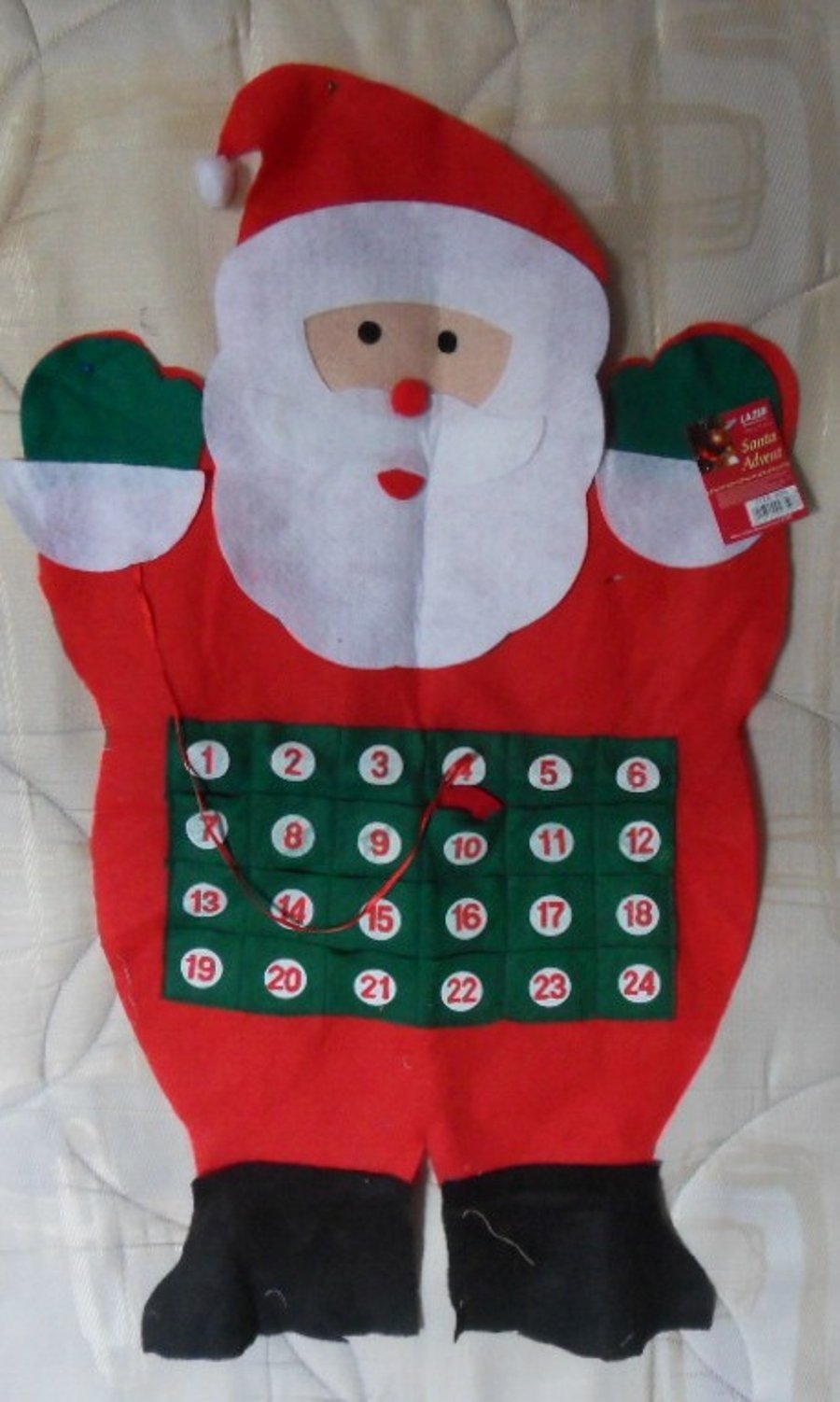 Father Christmas advent calendar.  Approx measures 32" x 17"