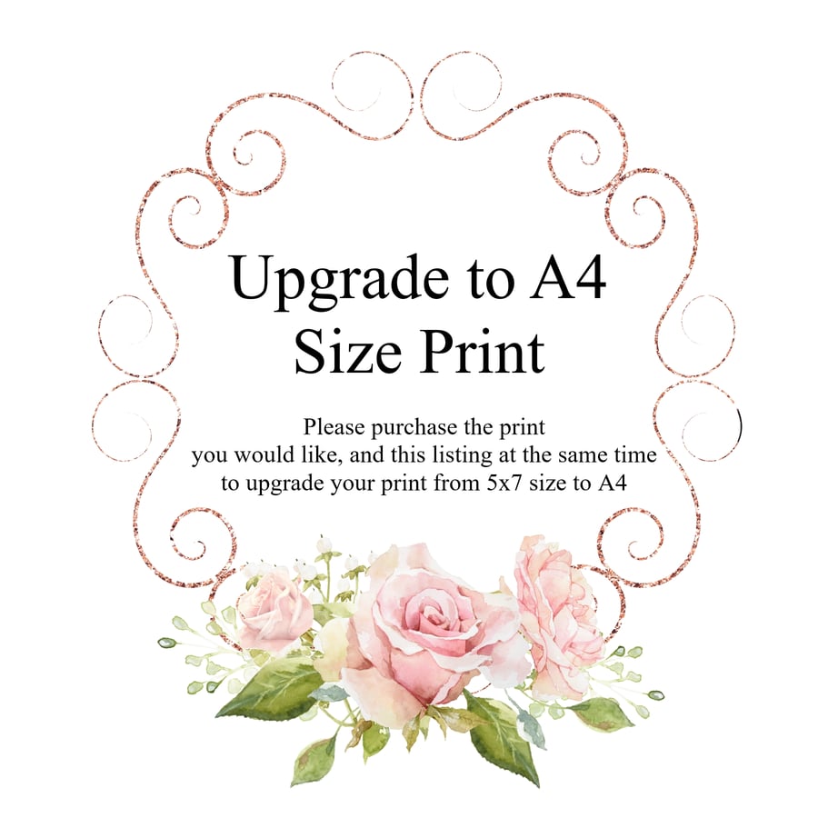 Size Upgrade from 5x7 to A4 size