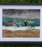Five have Fun- original felted art