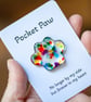 Pet Pocket Hug, Pet Bereavement Keepsake, Dog Cat Rainbow Bridge Paw Print - Image 1