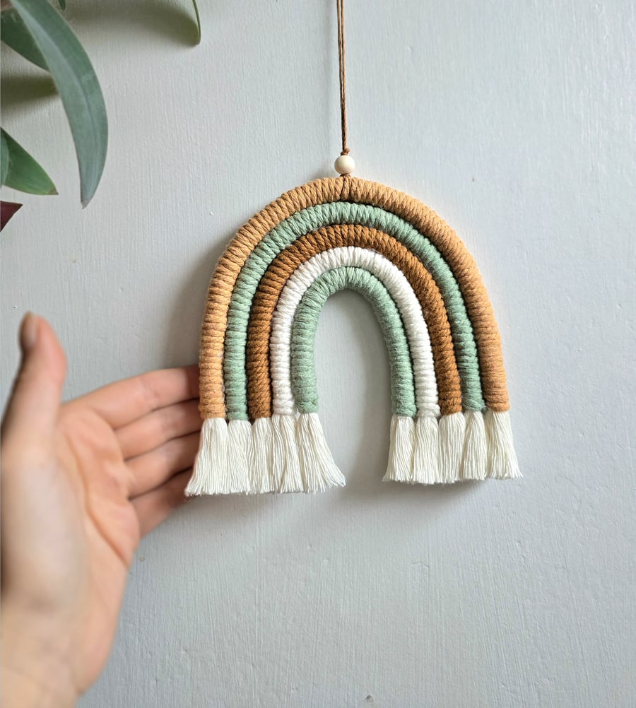 Rainbow Macrame wall hanging, Modern Macrame, Unisex Nursery Room Decor