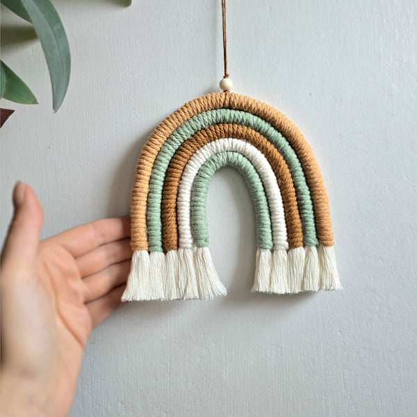 Rainbow Macrame wall hanging, Modern Macrame, Unisex Nursery Room Decor