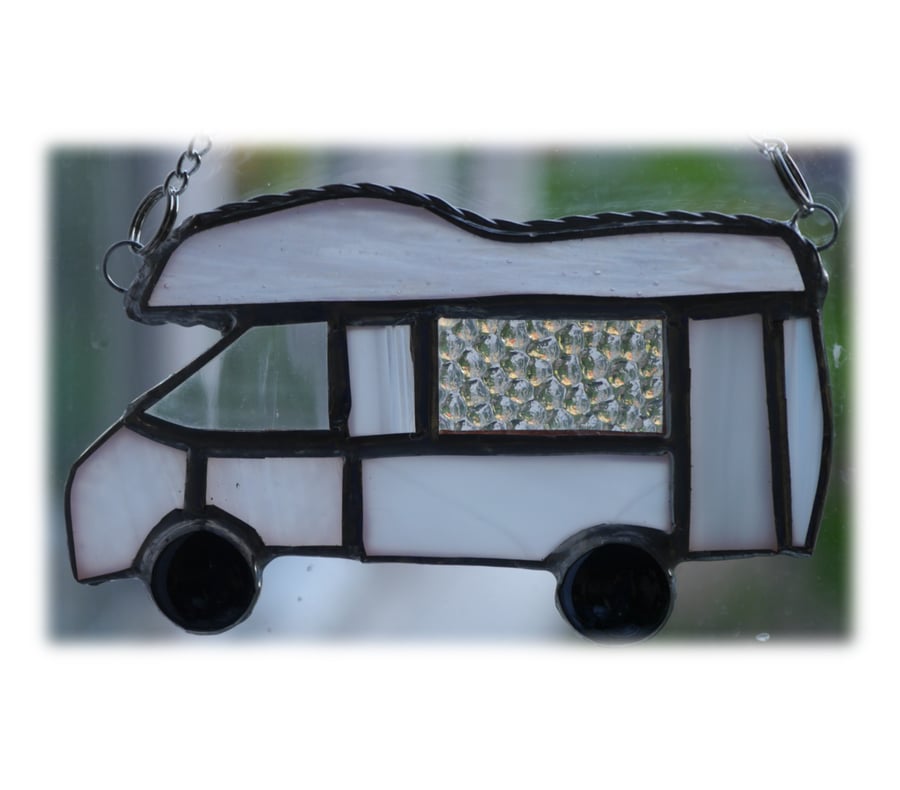 Motorhome Suncatcher Stained Glass Compass Drifter Campervan 020