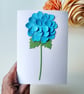 Blue Hydrangea - Flower Shop Moments, Blank Handmade Floral Card 