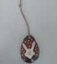 Clay Bunny Rabbit Half Easter Egg Hanging Ornament Decoration