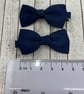 Small Classic Navy Bow on Clips (pair) - Image 3