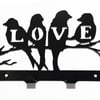 Love Birds on Branch Silhouette Key Hook Rack - metal wall art