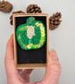 Green bell pepper beaded brooch