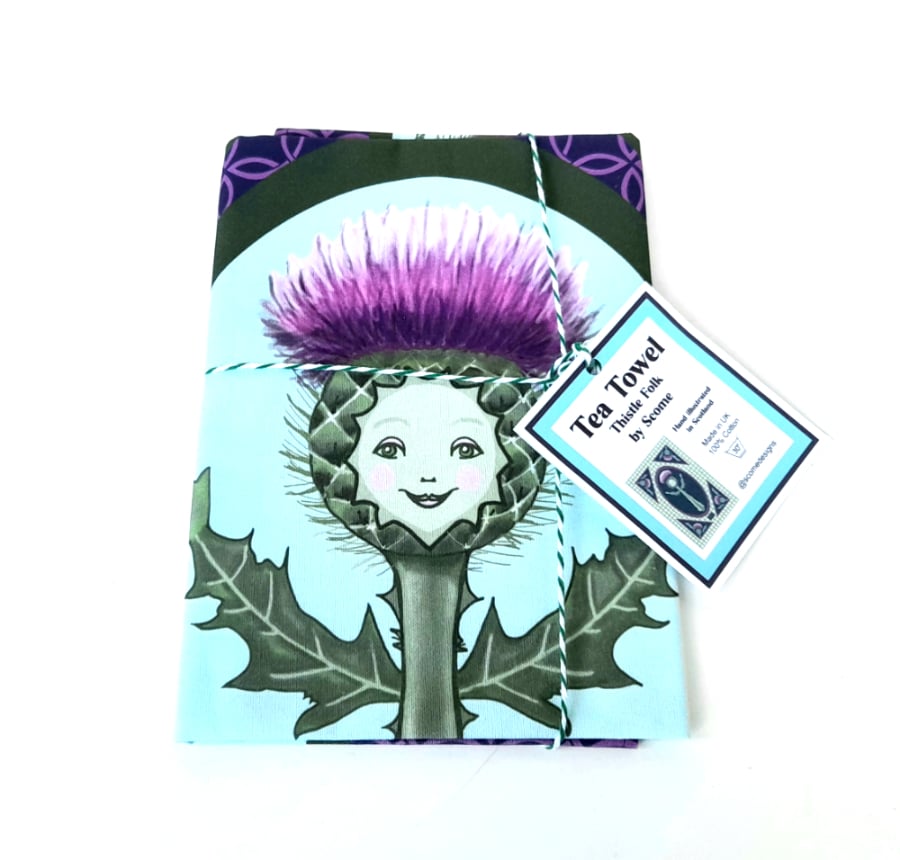 Thistle Tea Towel, Scotland Souvenir