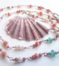 Seaworn Scallop Shell Statement Necklace with Crystal Rondelle Beads  - Image 3