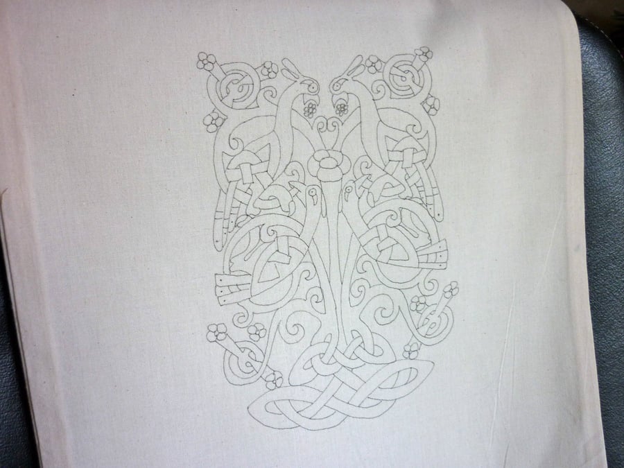 Ready to Embroider, Tote Bag, with Unique Celtic, Embroidery Design, Pattern
