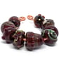 Handmade Artisan Lampwork Glass Beads – Autumn Woodland Acorn Forest Set