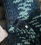 Chunky Hand Knitted Blue Mix, Full Size Blanket Throw INC P&P - Image 4