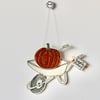 'Pumpkin Picking' Wheelbarrow - Hanging Decoration
