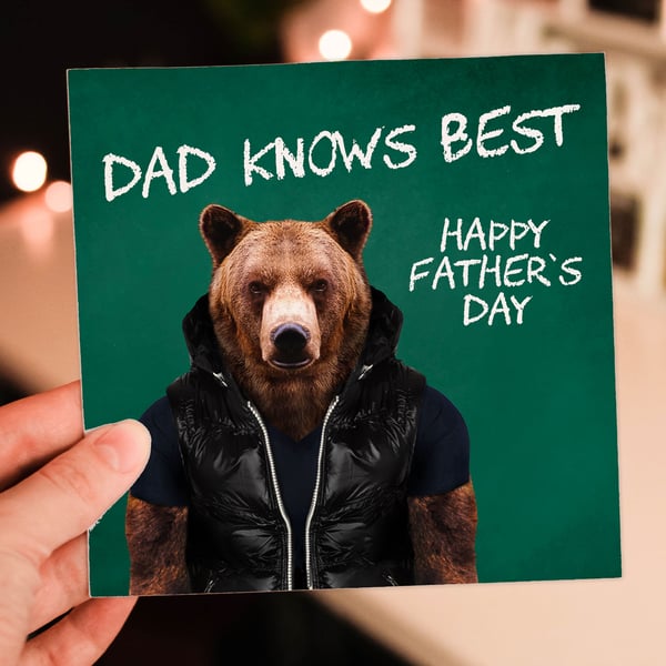 Bear Father’s Day card: Dad knows best (Animalyser)