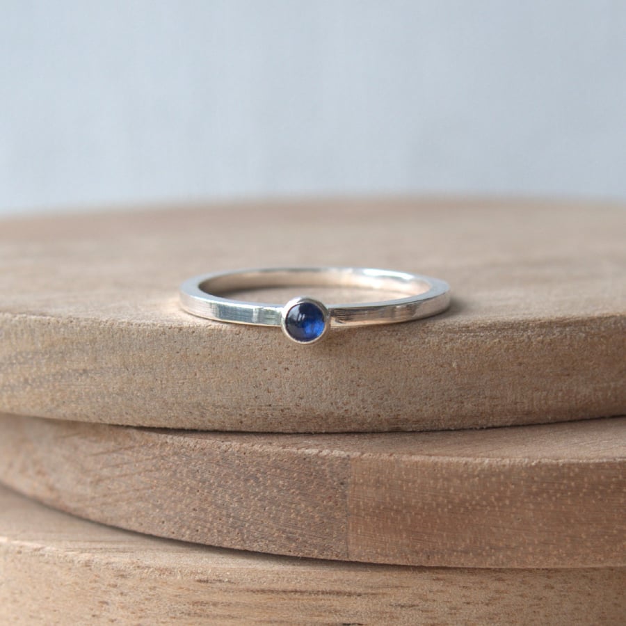 Sapphire Stacking Silver Ring