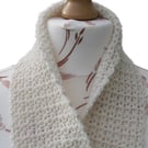 Narrow Off-White Scarf -  Superfine Alpaca Crocheted Scarf - Luxury Scarf