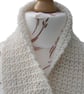 Narrow Off-White Scarf -  Superfine Alpaca Crocheted Scarf - Luxury Scarf