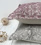 Hand Printed Organic Cotton Square Cushion - ASTA - Raspberry Red - Image 4