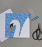 Swan blank or birthday card with patterned background - Image 2
