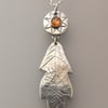 Oak Leaf Pendant with Sunstone