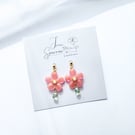 Sakura Flower Earrings, Spring Floral Earrings