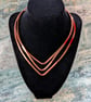 V Shape Rigid Copper Torc Collar Bib Necklace in 3 Sizes - Image 1
