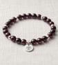 Garnet Crystal Bracelet, Strength & Passion, Personalised Engraved Gift - Image 1