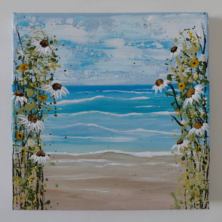 Daisies at the beach Original SeaPainting