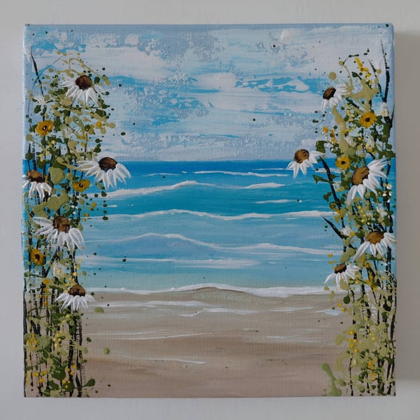 Daisies at the beach Original SeaPainting
