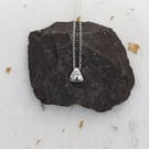 Recycled Sterling Silver Triangle Necklace - Domed Silver Pendant 