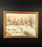 'Krampus Nacht' Upcycled Framed Watercolour Painting - Ghost Thrift Painting 
