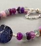 Blue Quartz Bracelet with Agate Magnetic Clasp with Safety Chain  - Image 1