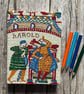 Bayeux Tapestry Handstitched A6 1950s Vintage Fabric Notebook Harold Green Comet - Image 4