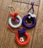 Set of 3 Halloween mini wreath hanging decorations 