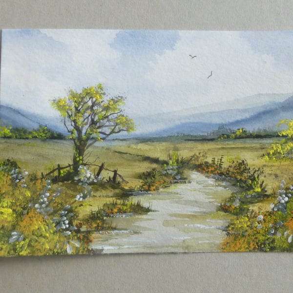 original art landscape watercolour painting  ( ref F 789 D1 )
