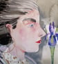 Iris original watercolour painting - Image 1