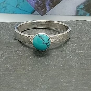 Sterling silver Turquoise ring size P Hallmarked, december birthstone